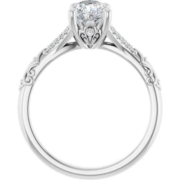 Solitaire Sculptural Engagement Ring Image 2 Natale Jewelers Sewell, NJ