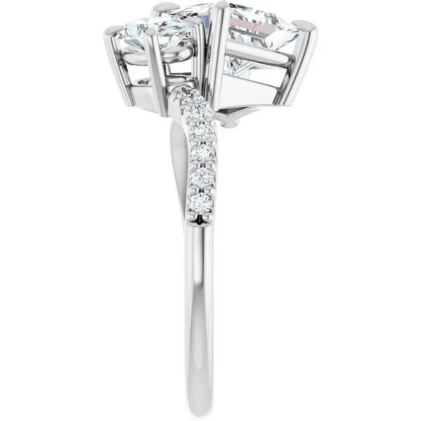 Two-Stone Bypass Engagement Ring Image 4 Raleigh Diamond Fine Jewelry Raleigh, NC