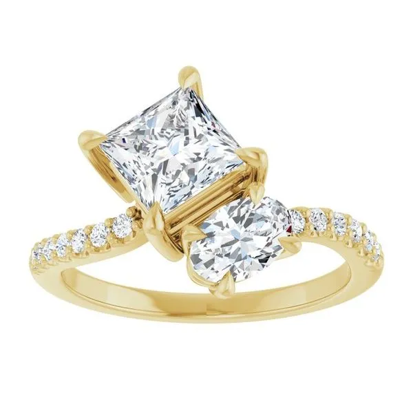 Two-Stone Bypass Engagement Ring Image 3 Raleigh Diamond Fine Jewelry Raleigh, NC