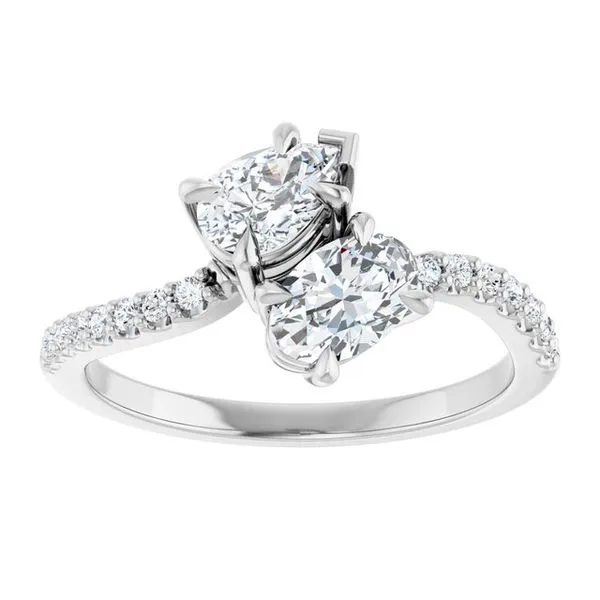 Two-Stone Bypass Engagement Ring Image 3 Raleigh Diamond Fine Jewelry Raleigh, NC