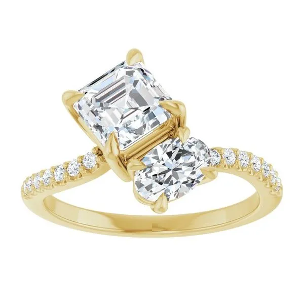 Two-Stone Bypass Engagement Ring Image 3 Raleigh Diamond Fine Jewelry Raleigh, NC