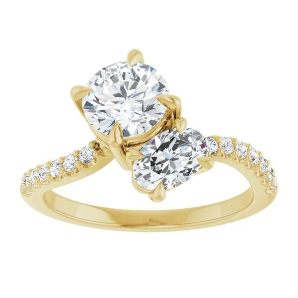 Two-Stone Bypass Engagement Ring Image 3 Raleigh Diamond Fine Jewelry Raleigh, NC