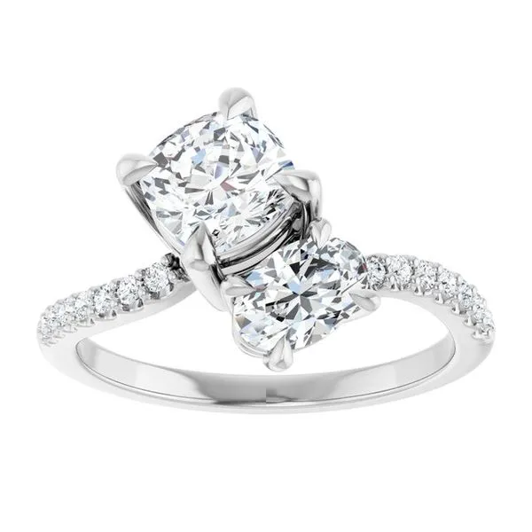 Two-Stone Bypass Engagement Ring Image 3 Raleigh Diamond Fine Jewelry Raleigh, NC