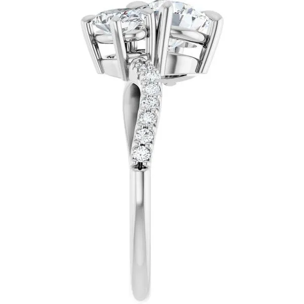Two-Stone Bypass Engagement Ring Image 4 Berilian Jewelers Folsom, CA