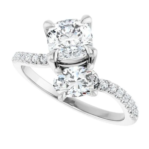 Two-Stone Bypass Engagement Ring Image 5 Raleigh Diamond Fine Jewelry Raleigh, NC