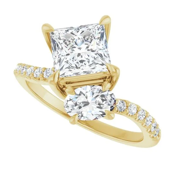 Two-Stone Bypass Engagement Ring Image 5 Raleigh Diamond Fine Jewelry Raleigh, NC