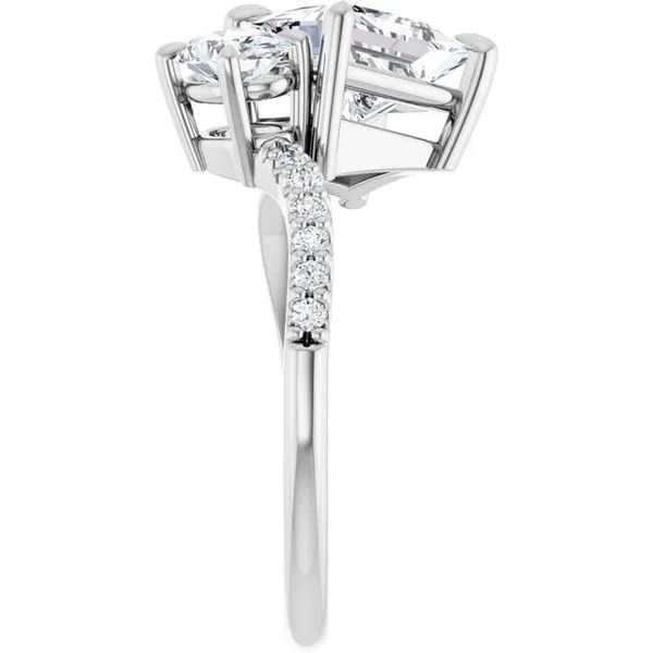 Two-Stone Bypass Engagement Ring Image 4 Raleigh Diamond Fine Jewelry Raleigh, NC