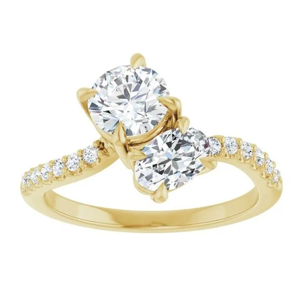 Two-Stone Bypass Engagement Ring Image 3 Raleigh Diamond Fine Jewelry Raleigh, NC