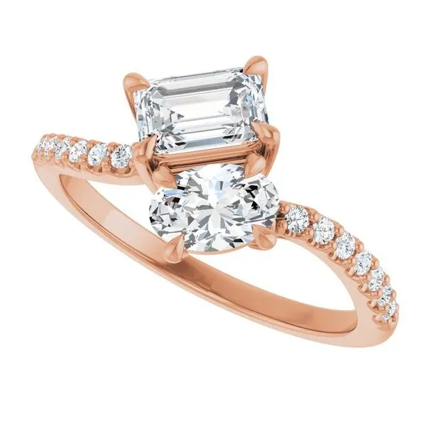 Two-Stone Bypass Engagement Ring Image 5 Raleigh Diamond Fine Jewelry Raleigh, NC