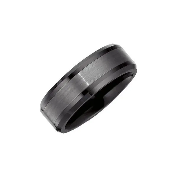Ceramic Couture® Beveled-Edge Inlay Band Mead Jewelers Enid, OK