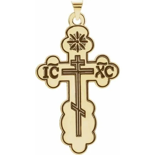 Orthodox Cross Pendant with Black Inlay James & Williams Jewelers Berwyn, IL
