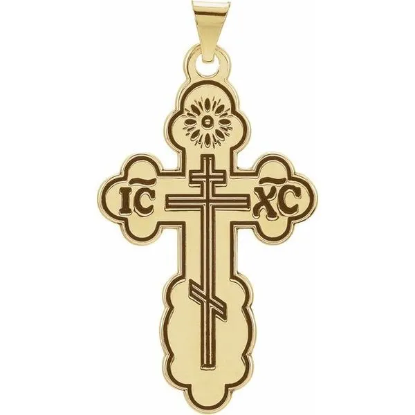 Orthodox Cross Pendant with Black Inlay James & Williams Jewelers Berwyn, IL