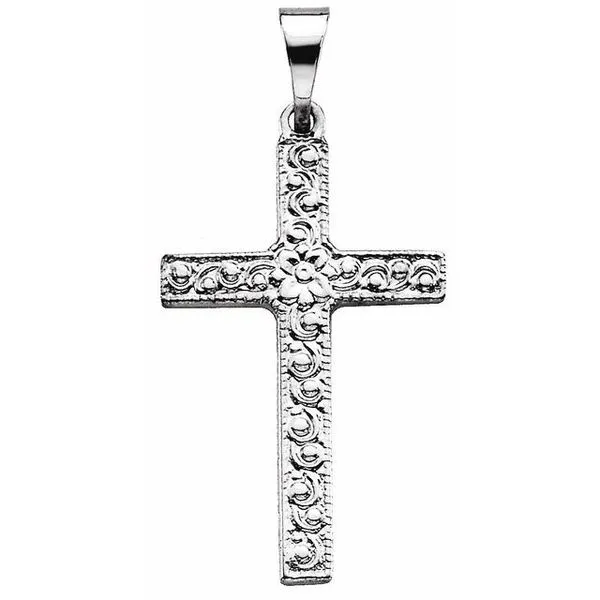 Floral-Inspired Cross Pendant Leslie E. Sandler Fine Jewelry and Gemstones rockville , MD