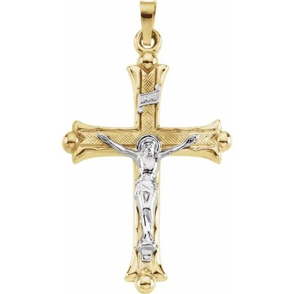 Two-Tone Hollow Crucifix Pendant J. Meredith Jewelers Delafield, WI
