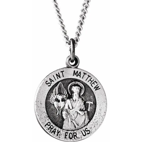 St. Matthew Medal Necklace Linwood Custom Jewelers Linwood, NJ