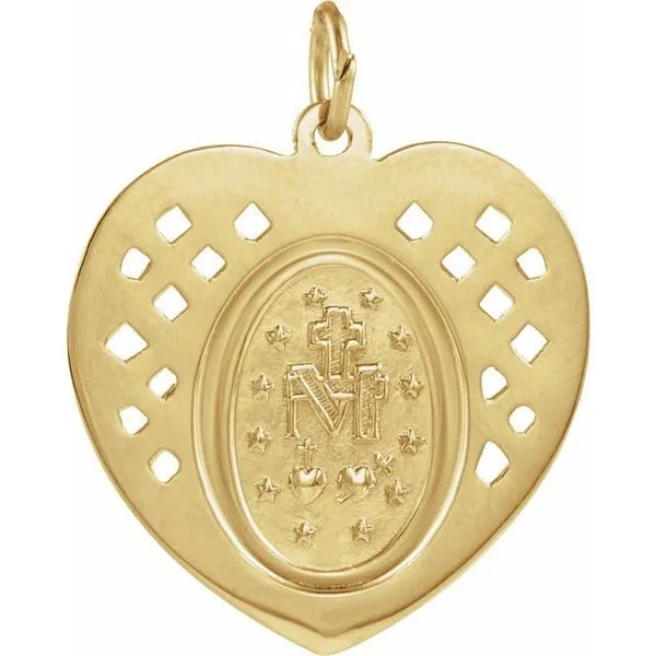 Heart Miraculous Medal Image 3 Arnold's Jewelry and Gifts Logansport, IN