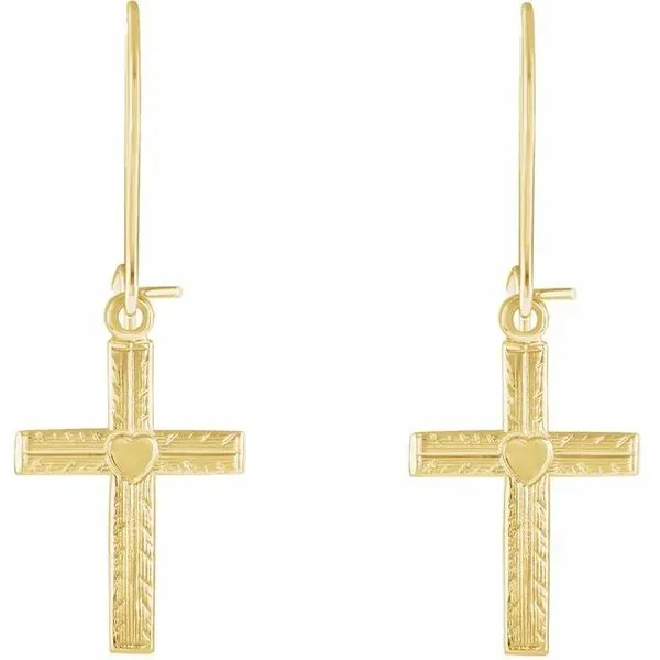 Heart & Cross Earrings Image 2 Hopman Jewelers Elkhart, IN