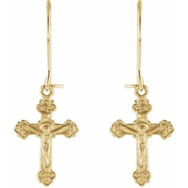 Crucifix Earrings Image 2 Arnold's Jewelry and Gifts Logansport, IN