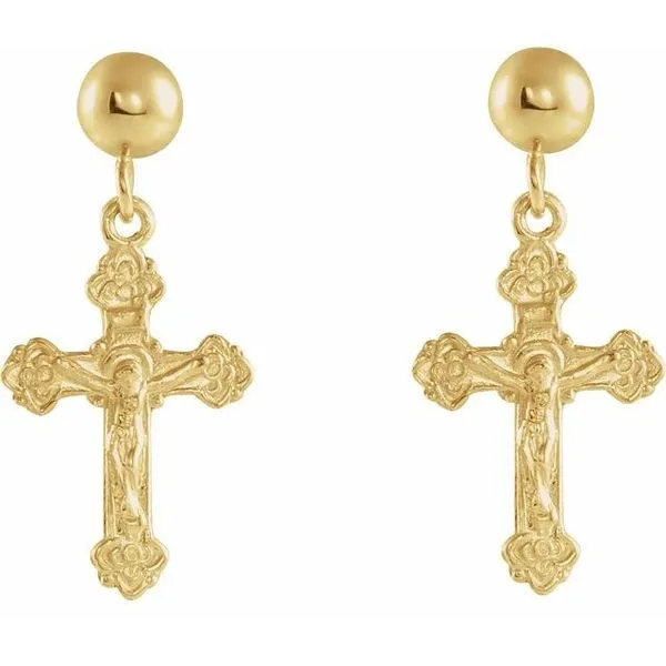 Crucifix Earrings Image 2 James & Williams Jewelers Berwyn, IL