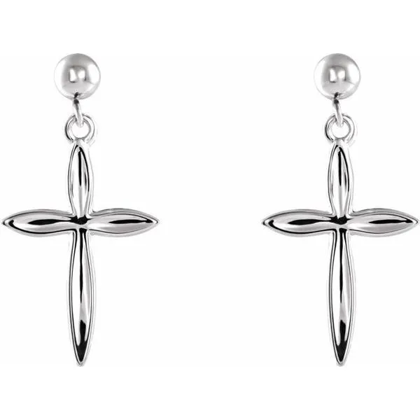 Cross & Ball Earrings Image 2 J. Meredith Jewelers Delafield, WI