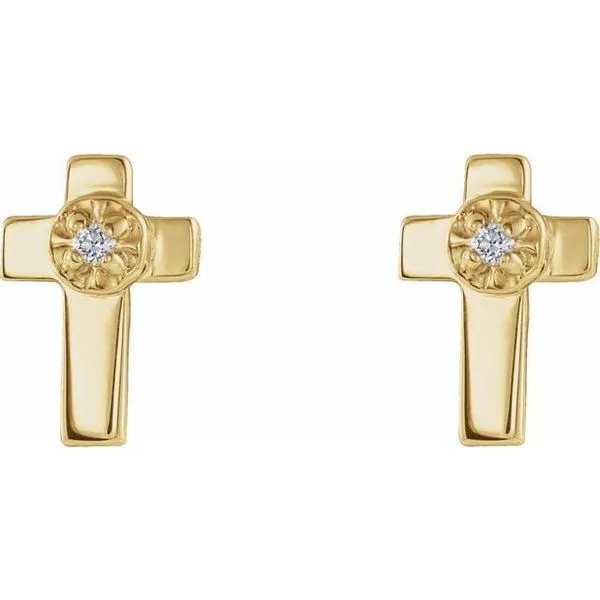 Accented Cross Earrings Image 2 Diny's Jewelers Middleton, WI