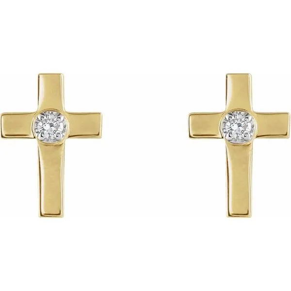 Accented Cross Earrings Image 2 M. J. Thomas Jewelers, Ltd. Stratford, CT
