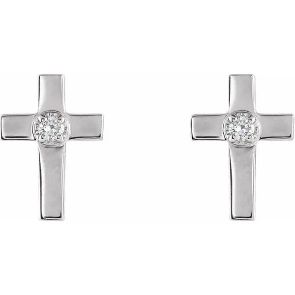 Accented Cross Earrings Image 2 Jewelry Design Studio Jensen Beach, FL