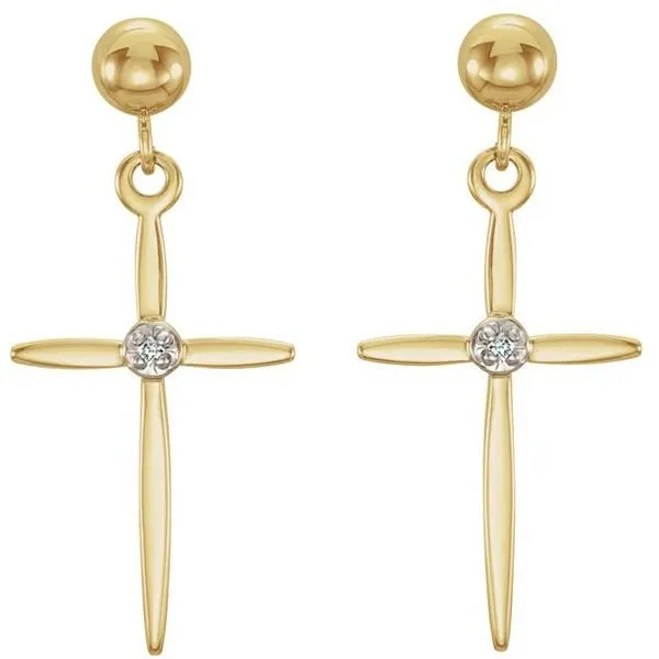 Cross & Ball Earrings Image 2 Rasmussen Jewelers Spanish Fork, UT
