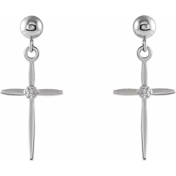 Cross & Ball Earrings Image 2 Hopman Jewelers Elkhart, IN