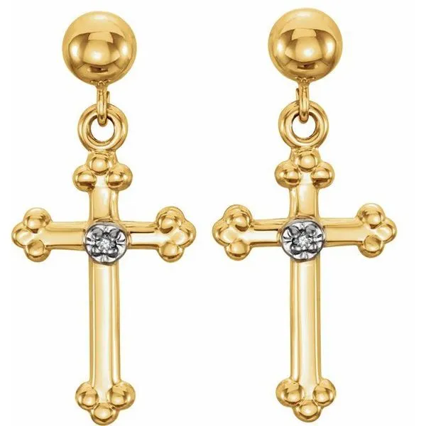 Accented Cross Earrings Image 2 Hopman Jewelers Elkhart, IN