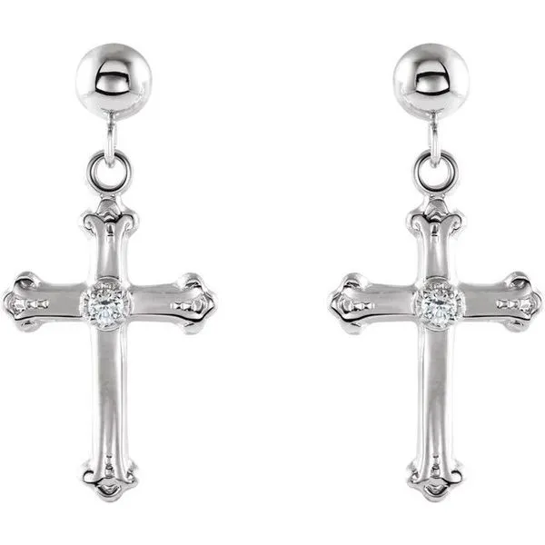 Cross & Ball Earrings Image 2 Jewelry Design Studio Jensen Beach, FL
