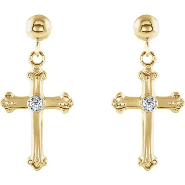 Cross & Ball Earrings Image 2 Hopman Jewelers Elkhart, IN