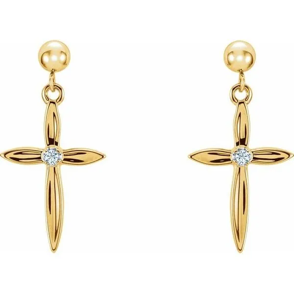 Cross & Ball Earrings Image 2 Hopman Jewelers Elkhart, IN