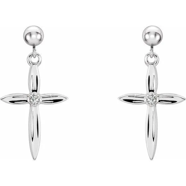 Cross & Ball Earrings Image 2 Rasmussen Jewelers Spanish Fork, UT