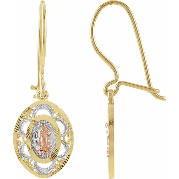 Oval Our Lady of Guadalupe Earrings Hopman Jewelers Elkhart, IN