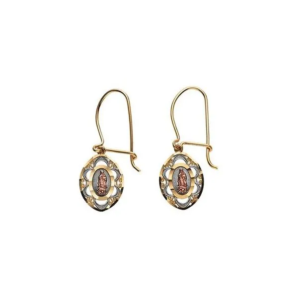 Oval Our Lady of Guadalupe Earrings Image 2 Jewelry Design Studio Jensen Beach, FL