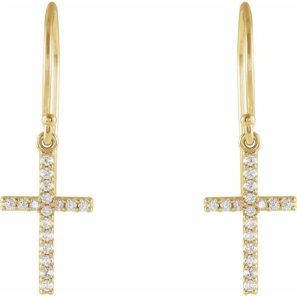 Petite Cross Earrings Image 2 Hopman Jewelers Elkhart, IN