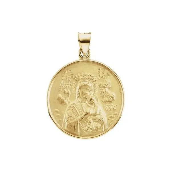 Round Our Lady of Perpetual Help Medal Pendant Hopman Jewelers Elkhart, IN