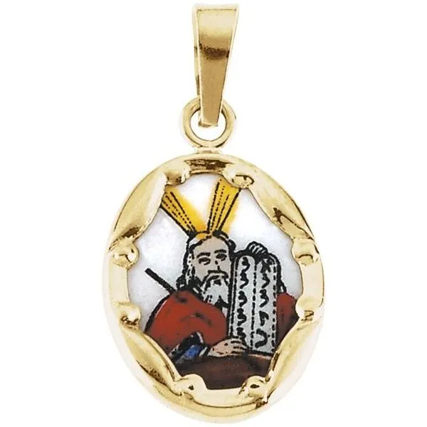Hand Painted Moses Porcelain Pendant J. Meredith Jewelers Delafield, WI