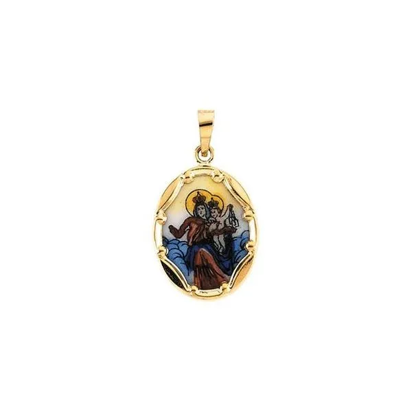Hand Painted Scapular Porcelain Medal Rebel Diamonds New Hampton, IA