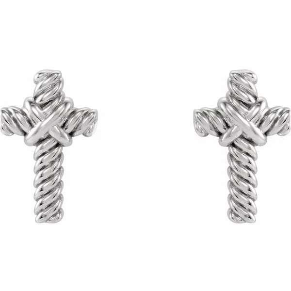 Rope Cross Earrings Image 2 J. Meredith Jewelers Delafield, WI