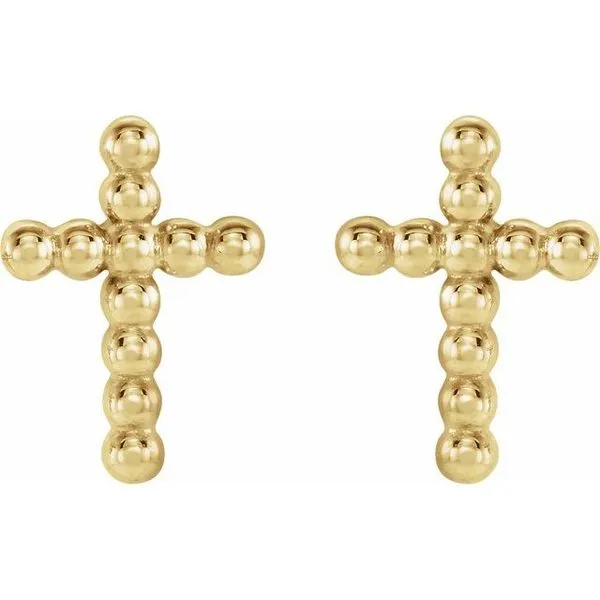 Beaded Cross Earrings Image 4 James & Williams Jewelers Berwyn, IL