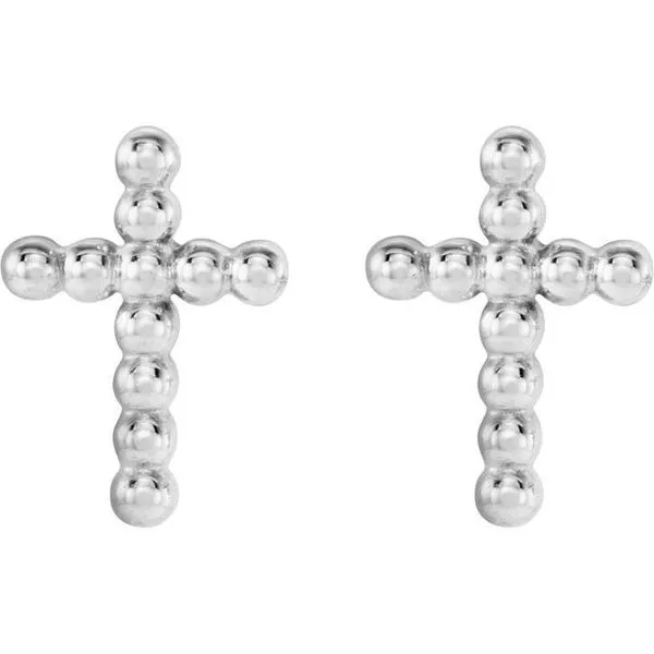 Beaded Cross Earrings Image 2 James & Williams Jewelers Berwyn, IL