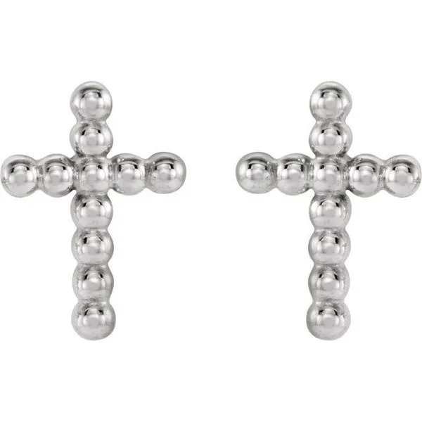 Beaded Cross Earrings Image 4 James & Williams Jewelers Berwyn, IL