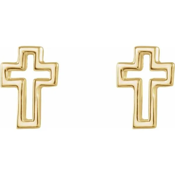 Open Cross Earrings Image 2 Delfine's Jewelry Charleston, WV