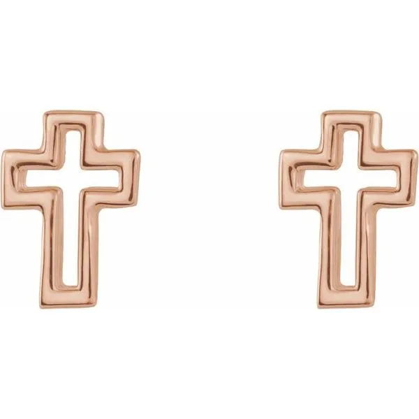 Open Cross Earrings Image 2 James & Williams Jewelers Berwyn, IL