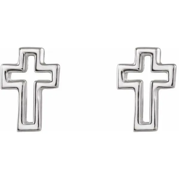 Open Cross Earrings Image 2 James & Williams Jewelers Berwyn, IL