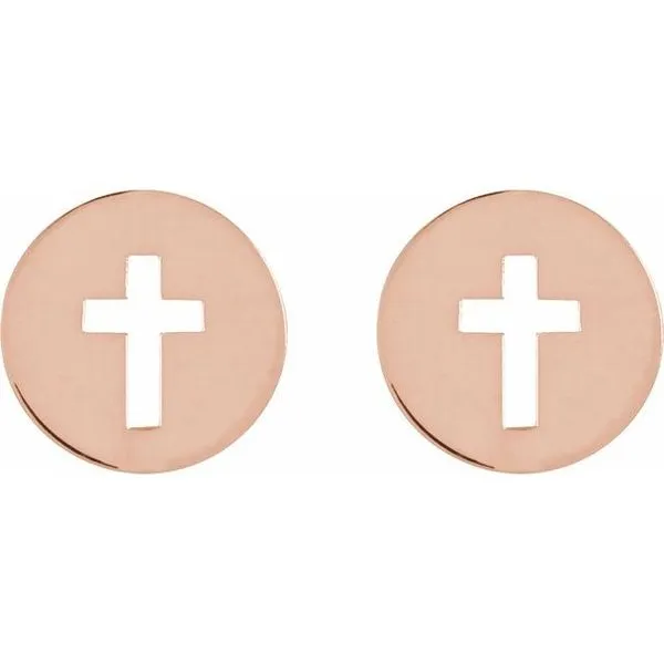 Pierced Cross Earrings Image 2 D'Errico Jewelry Scarsdale, NY