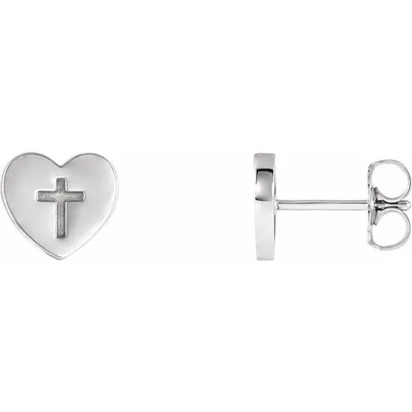 Heart & Cross Earrings James & Williams Jewelers Berwyn, IL