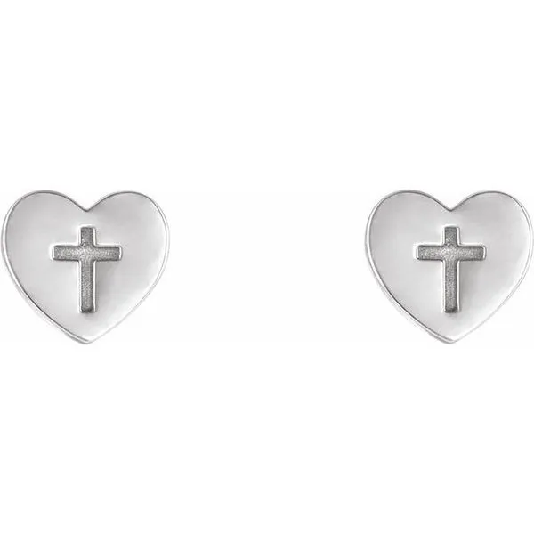 Heart & Cross Earrings Image 2 James & Williams Jewelers Berwyn, IL